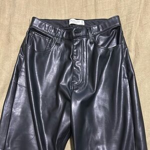 Abercrombie Vegan Leather Ankle Straight Pant
